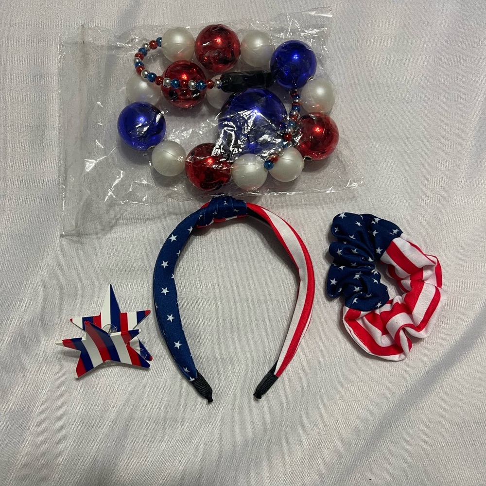 Patriotic Hair Accessories Set and string Lights